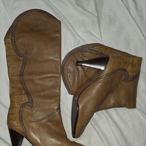 Chic Brown Italian High Heeled Boots